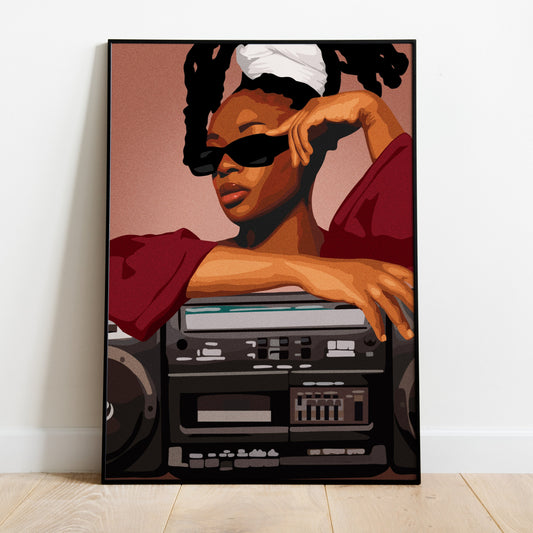 "Boombox Girl" Digital Print
