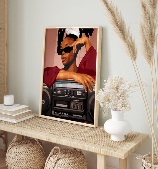 "Boombox Girl" Digital Print